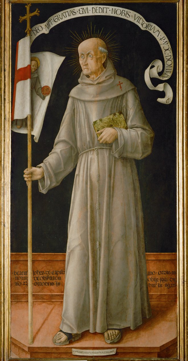 Saint Joannes de Capistrano, célèbre prédicateur de la repentance, appelant à des croisades contre les Turcs et les Hussites ... - Bartolomeo Vivarini