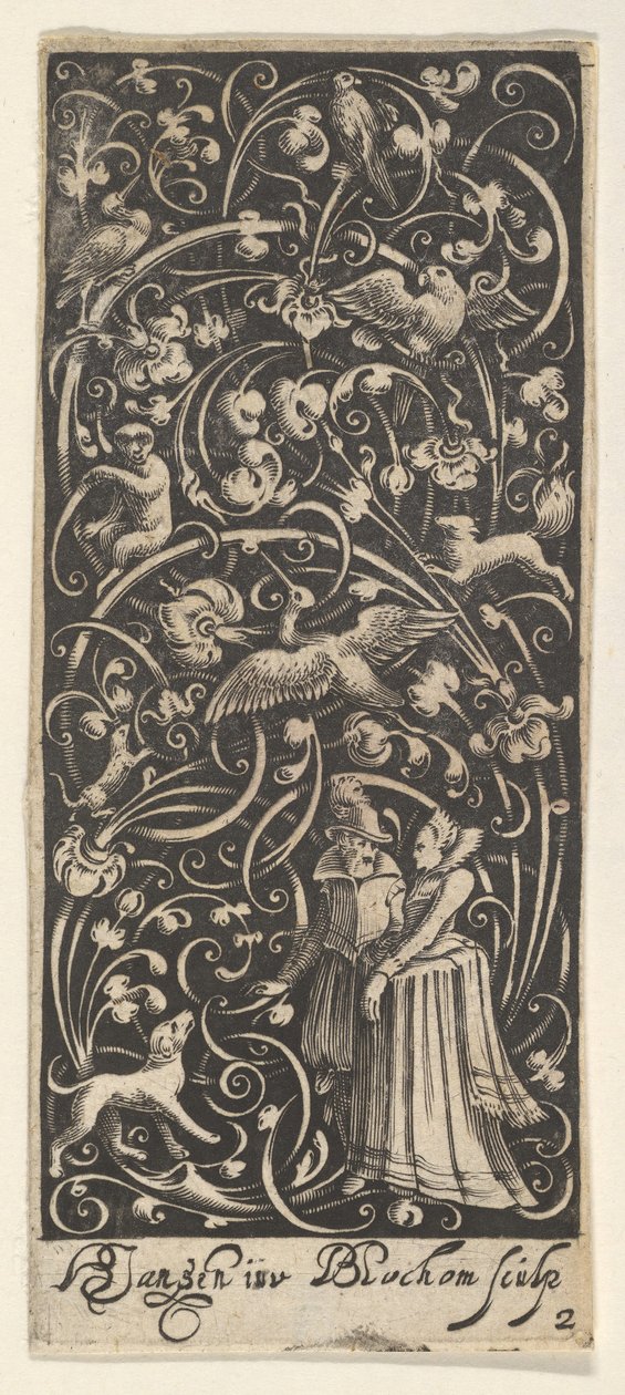 Panneau vertical avec un homme et une femme, ca. 1631 - Bartolomeus van Lochom