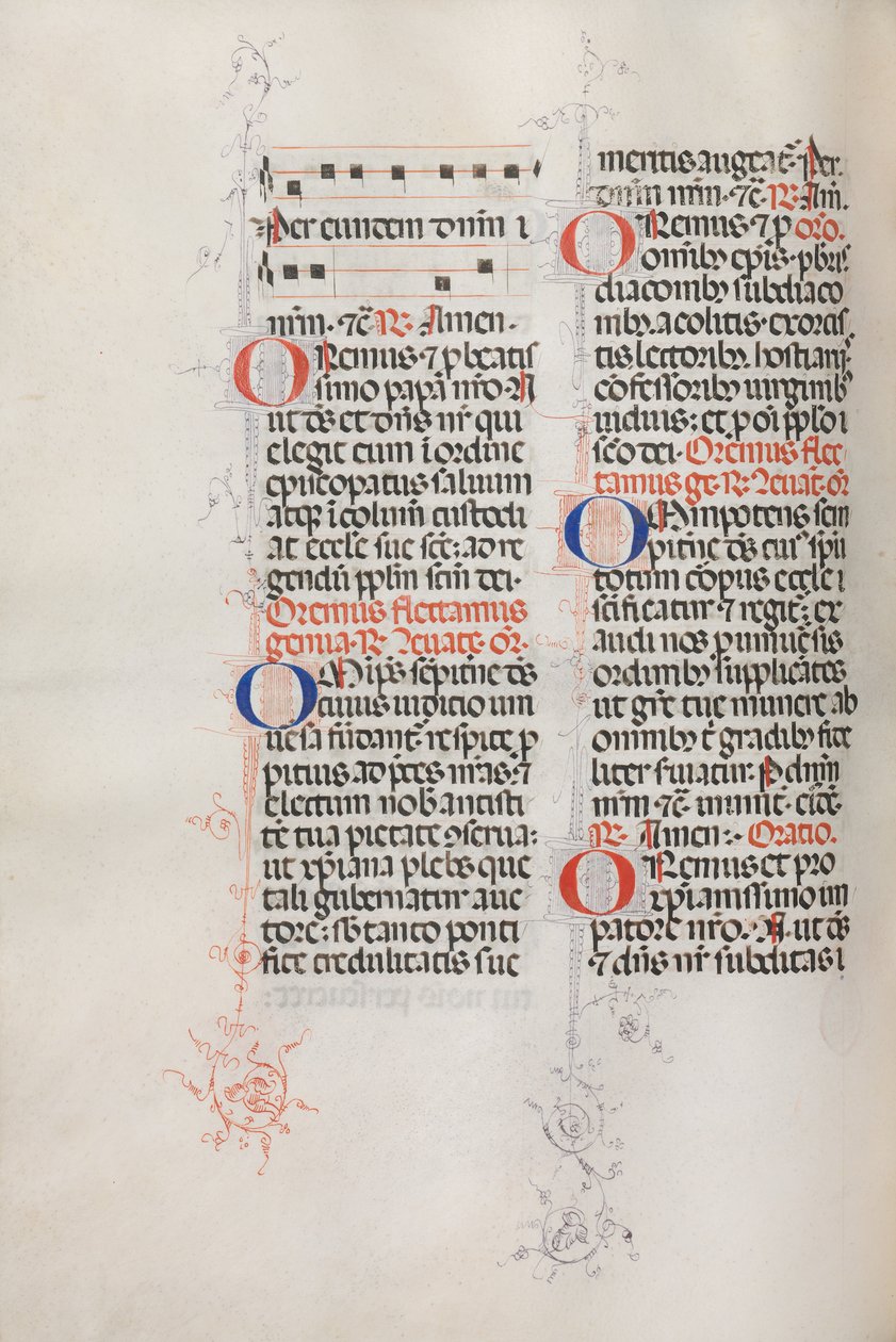 Missale : Fol. 146v : Musique pour diverses prières - Bartolommeo Caporali