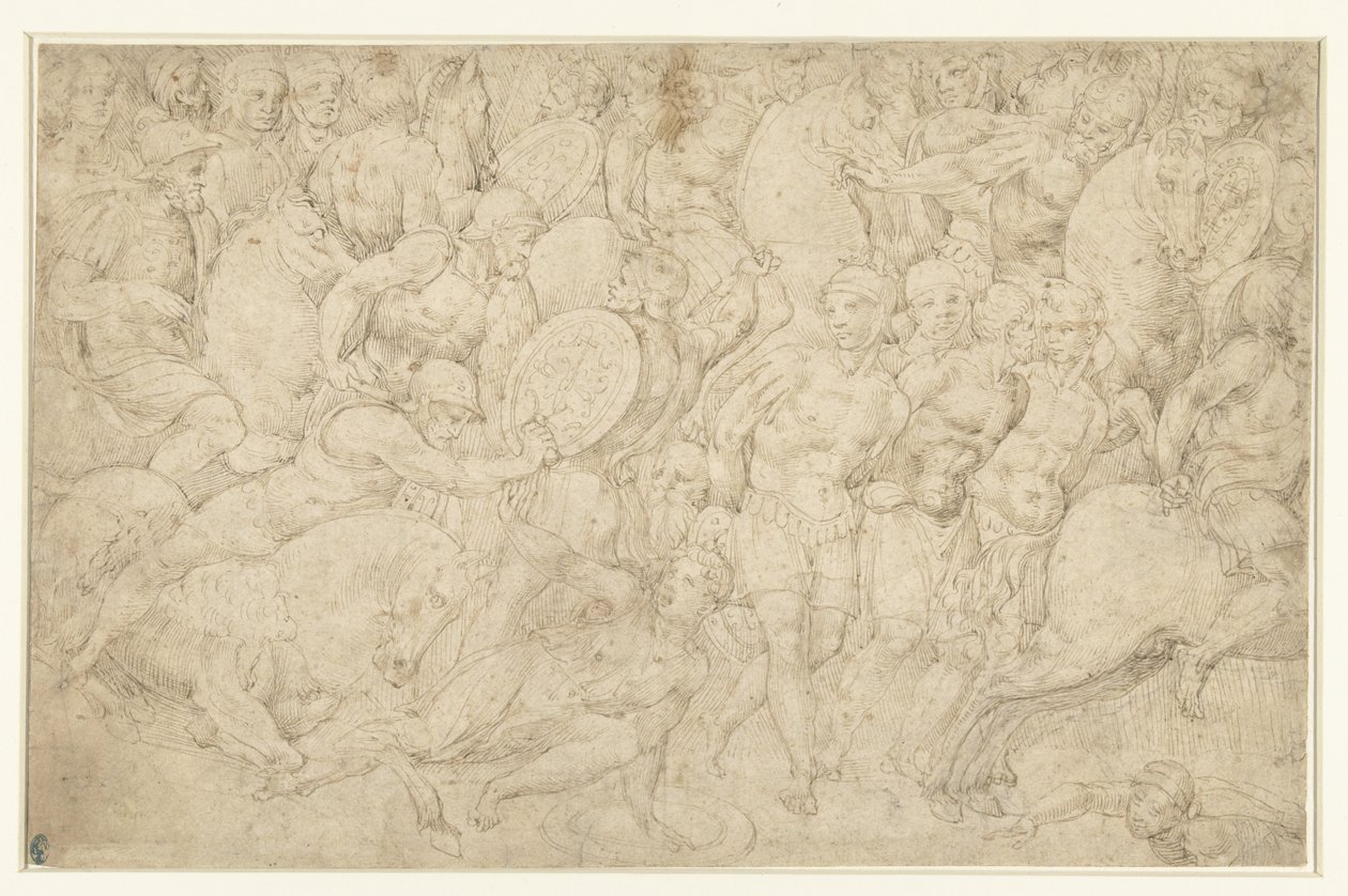Combat entre cavalerie et infanterie et enlèvement de prisonniers - Bartolommeo Neroni (attributed to)
