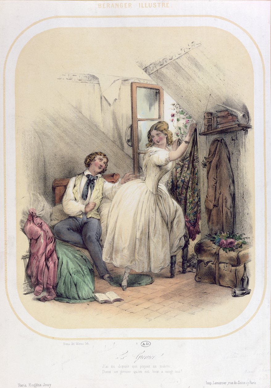 Illustration pour la chanson Le Grenier par Pierre Jean de Béranger (1780-1857) - Bassaget Numa
