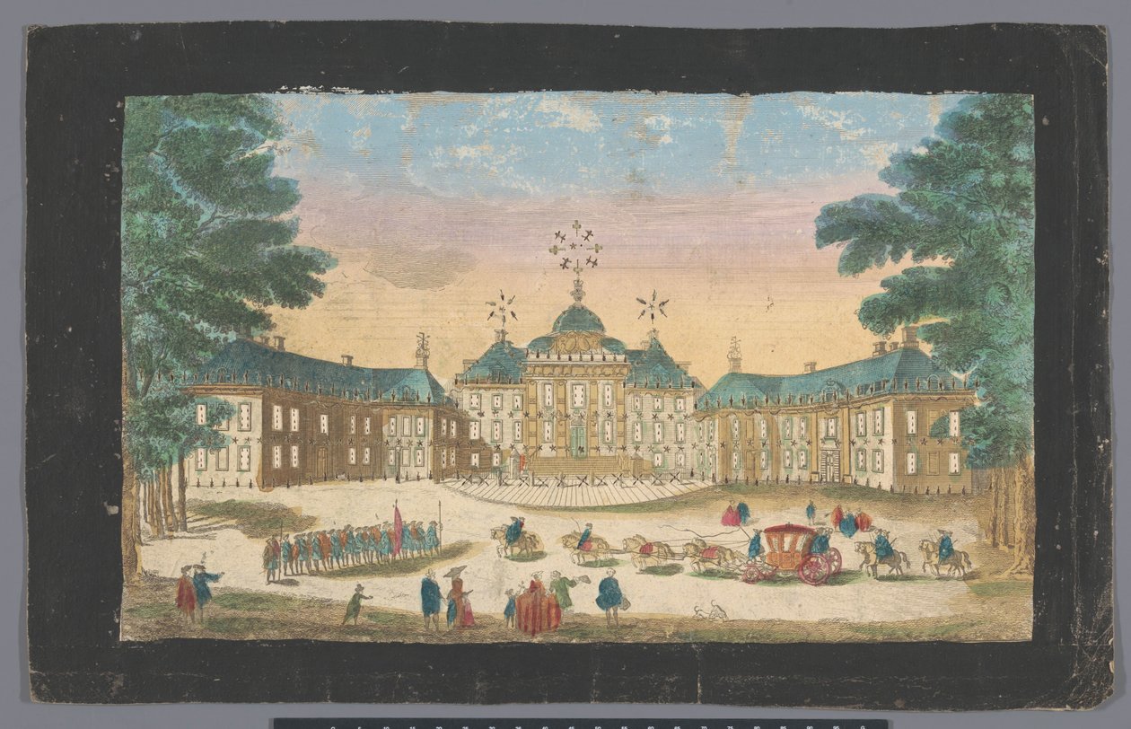 Vue de la façade du Palais Huis ten Bosch à La Haye - Basset
