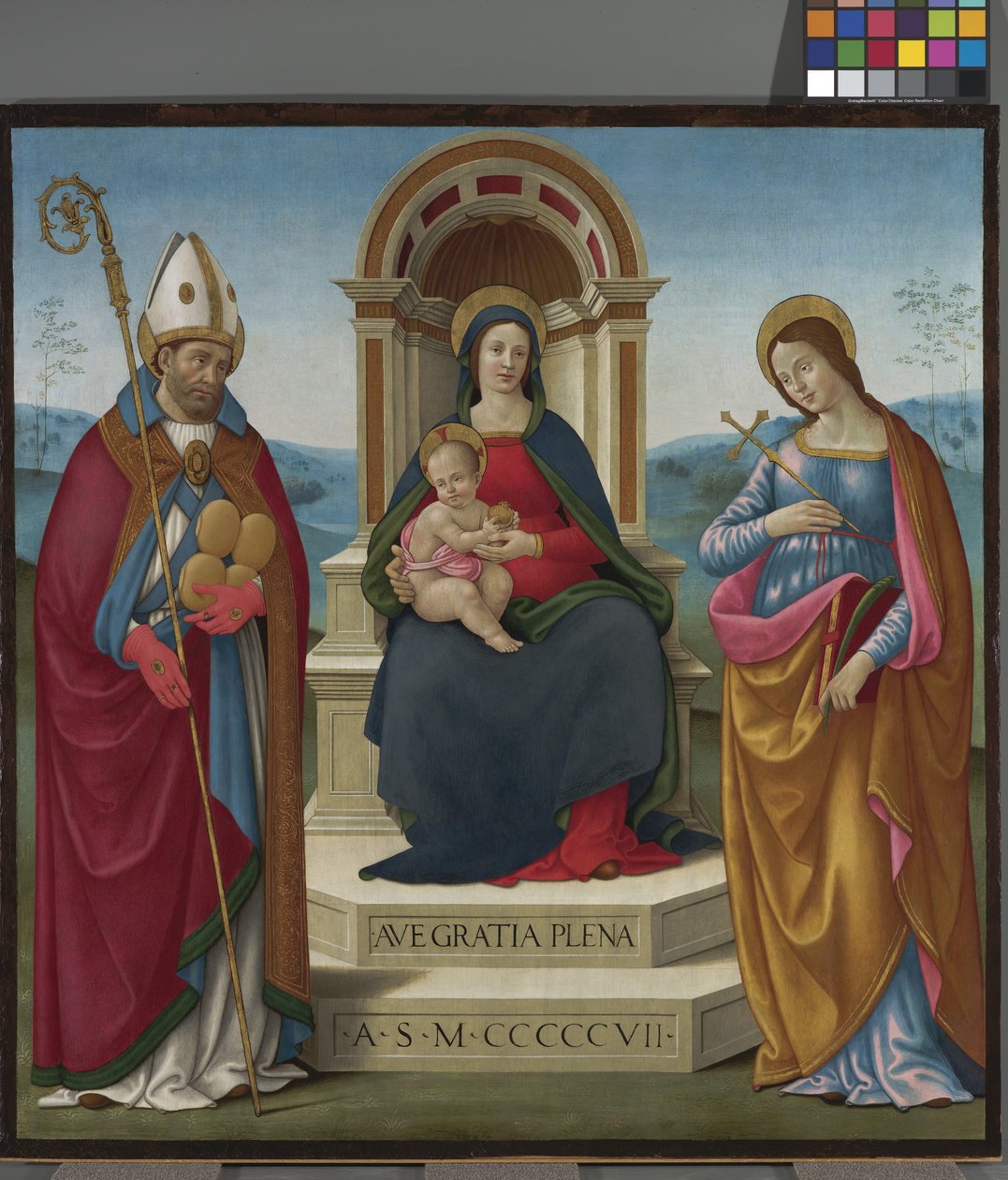 Madone et enfant avec Saint Just de Volterra et Sainte Marguerite d