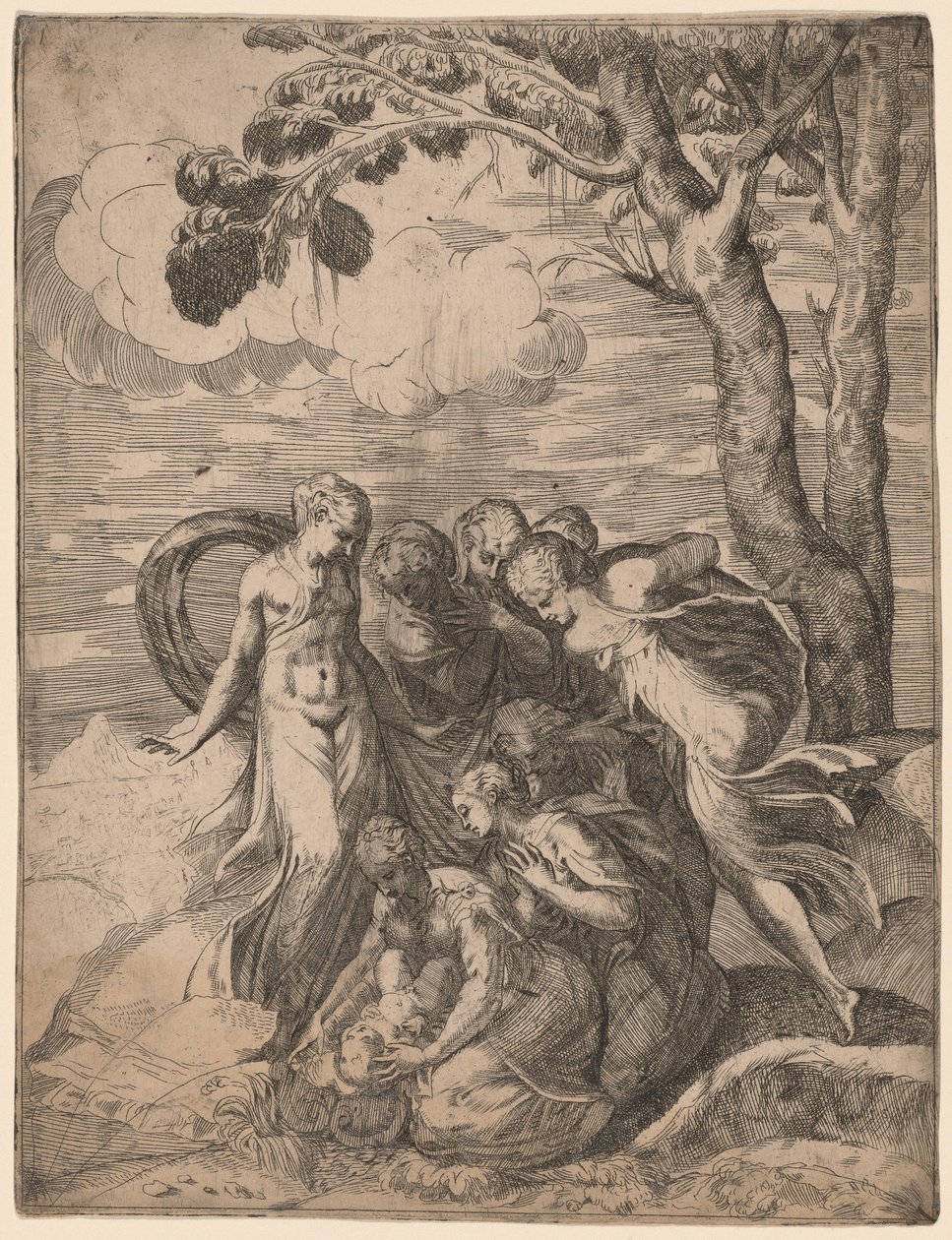 La découverte de Moïse - Battista Angolo del Moro