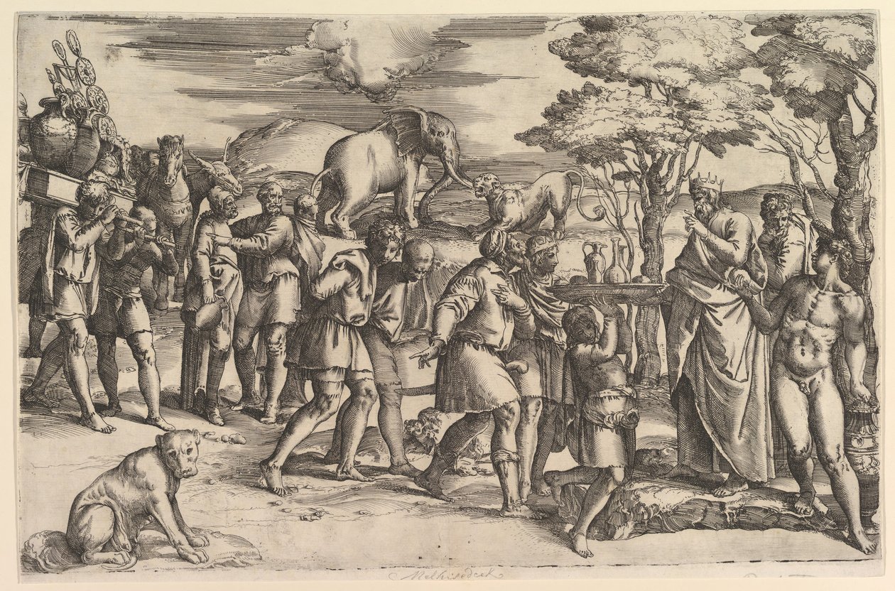 Melchizédek offrant du pain et du vin à Abraham - Battista Franco Veneziano