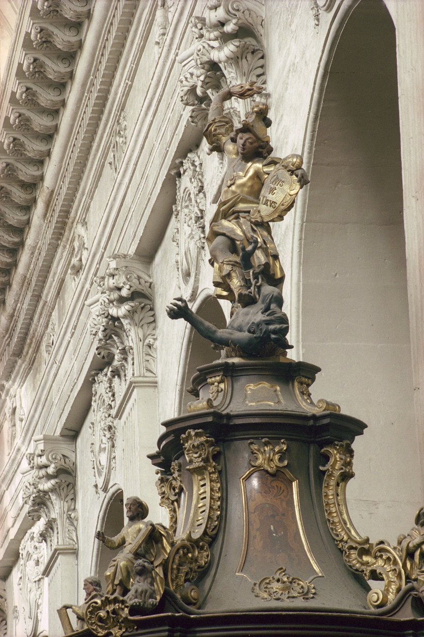 Chaire, aussi appelée Chaire de Vérité, détail : Saint Michel et le dragon, 1749 - Bavarian school