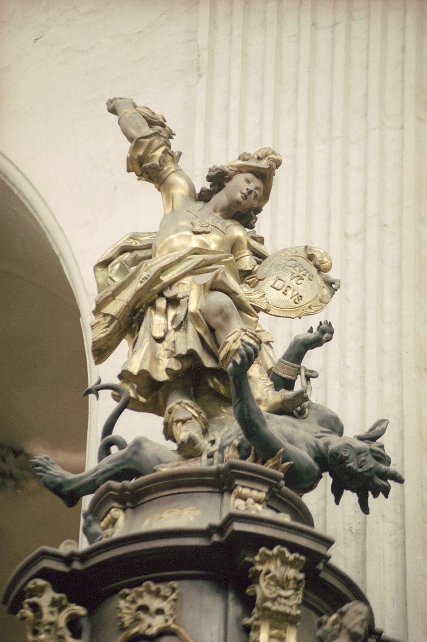 Chaire, aussi appelée Chaire de Vérité, détail : Saint Michel et le dragon, 1749 - Bavarian school
