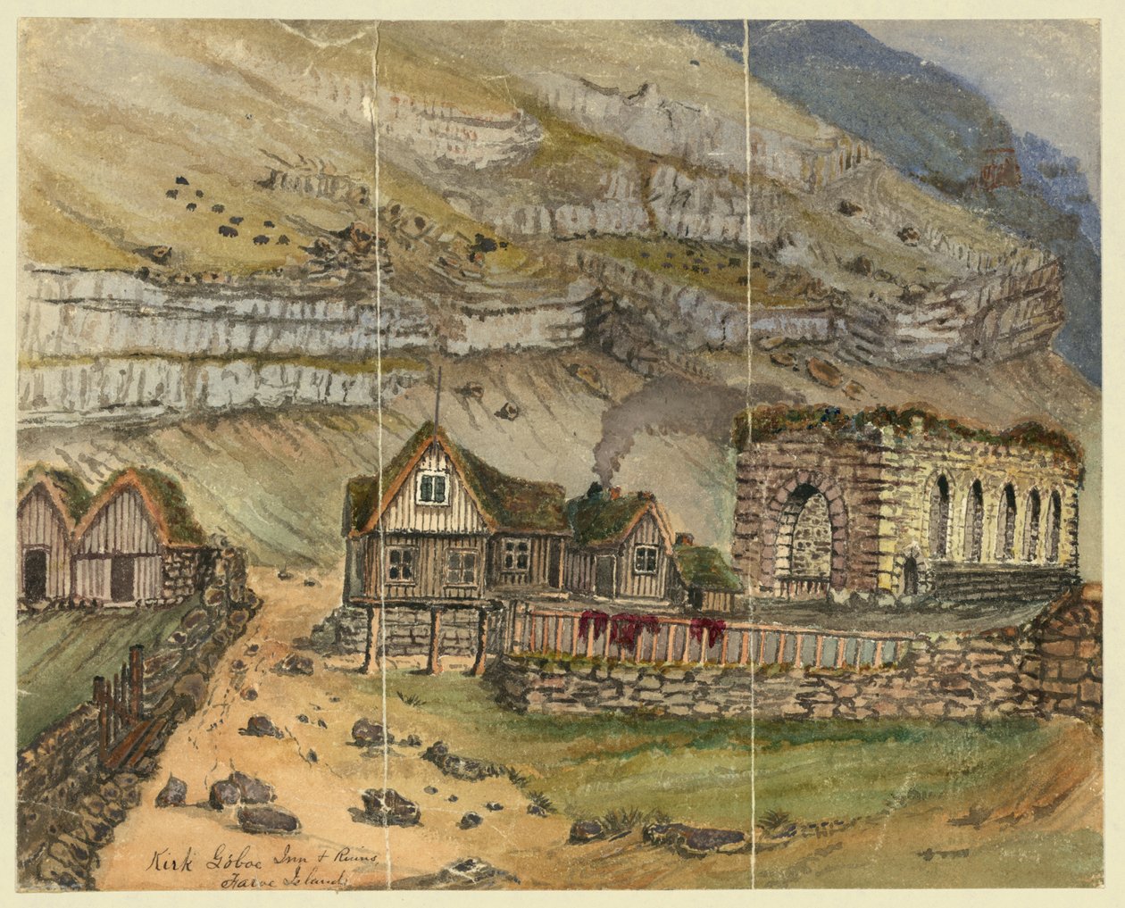 Kirk G boe Inn et ruines des îles Féroé - Bayard Taylor
