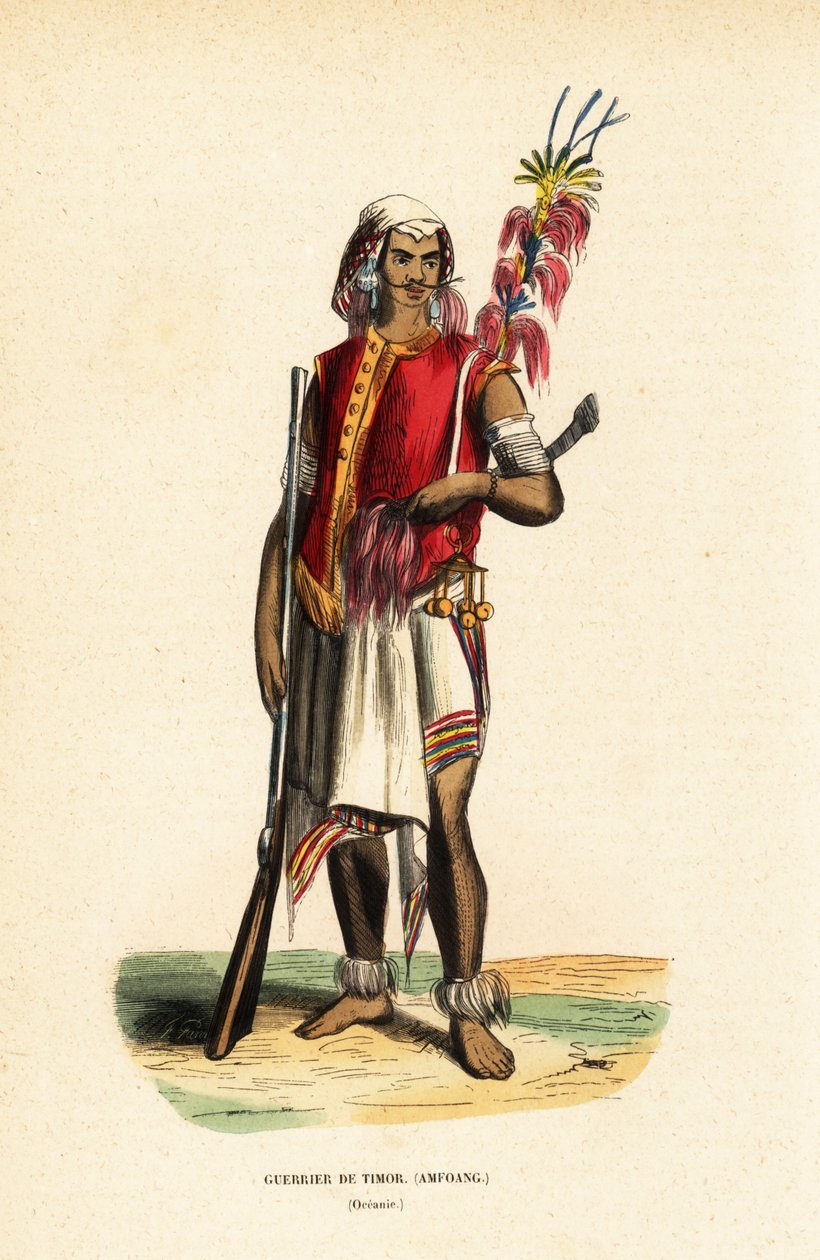 Guerrier Atoni de Kupang, Timor occidental, Indonésie - Belgian School