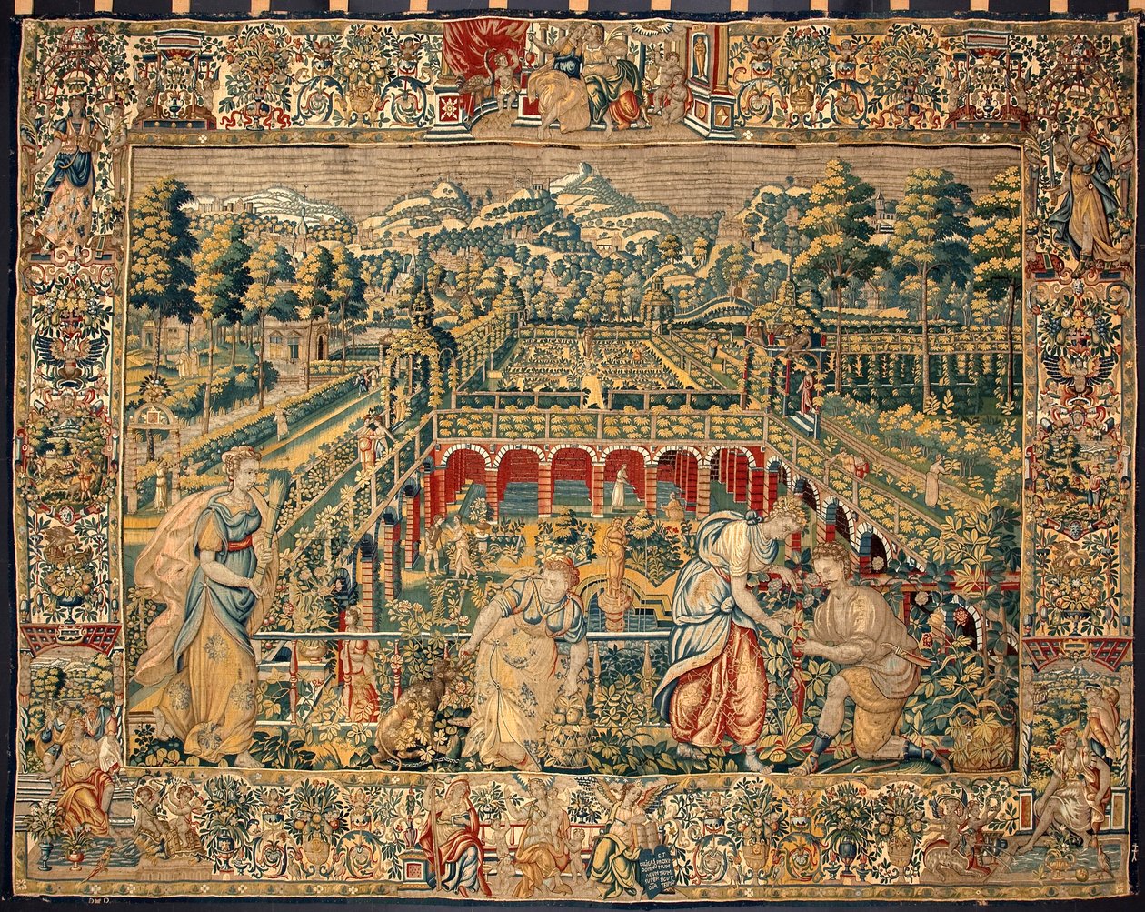 Scène de récolte de fruits. Tapisserie des manufactures de Bruxelles. 16ème siècle Gênes, Musei di Strada Nuova - Belgian School