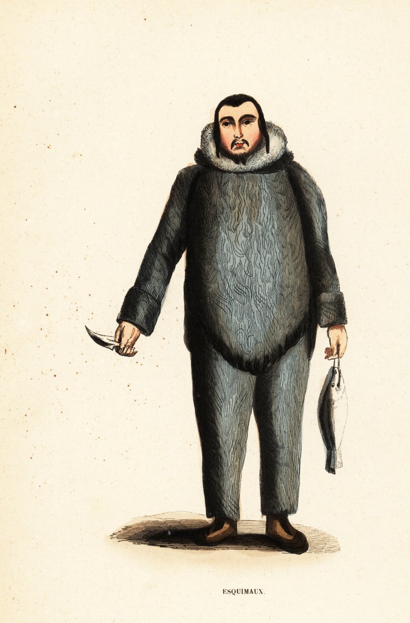 Homme inuit de la rivière Mackenzie, Yukon, Canada - Belgian School