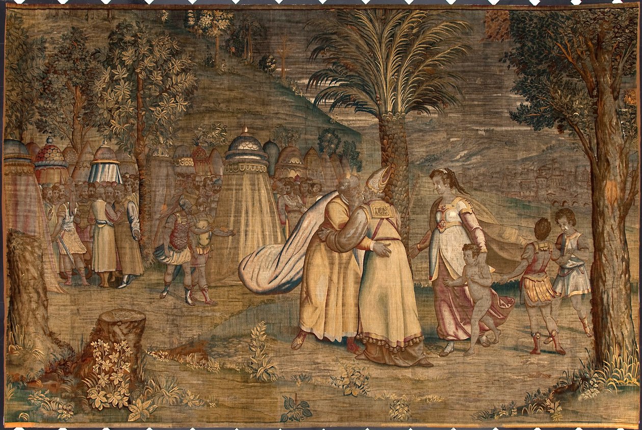 Jethro accompagné de sa fille Sephora et de ses enfants rencontre Moïse Tapisserie par Dionys Martensz d