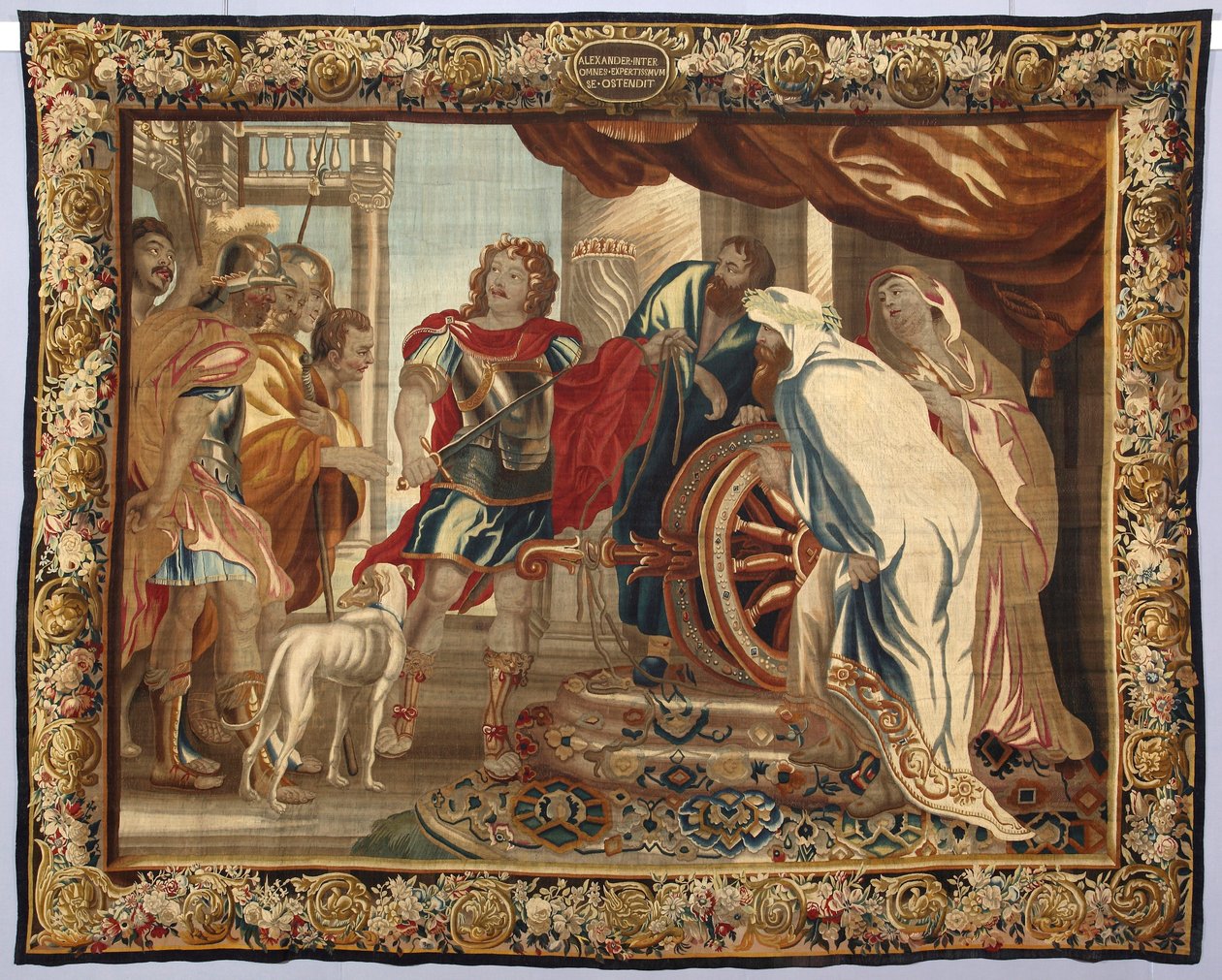 Le roi Alexandre le Grand tranche le nœud gordien. Tapisserie réalisée dans les manufactures de Bruxelles. XVIe siècle Gênes, Musei di Strada Nuova - Belgian School