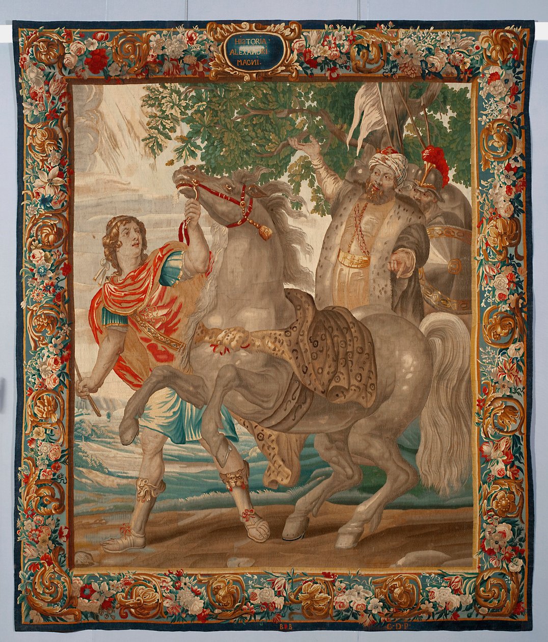 Alexandre le Grand dompte le cheval Bucéphale. Tapisserie fabriquée dans les manufactures de Bruxelles. 16ème siècle Gênes, Musei di Strada Nuova - Belgian School