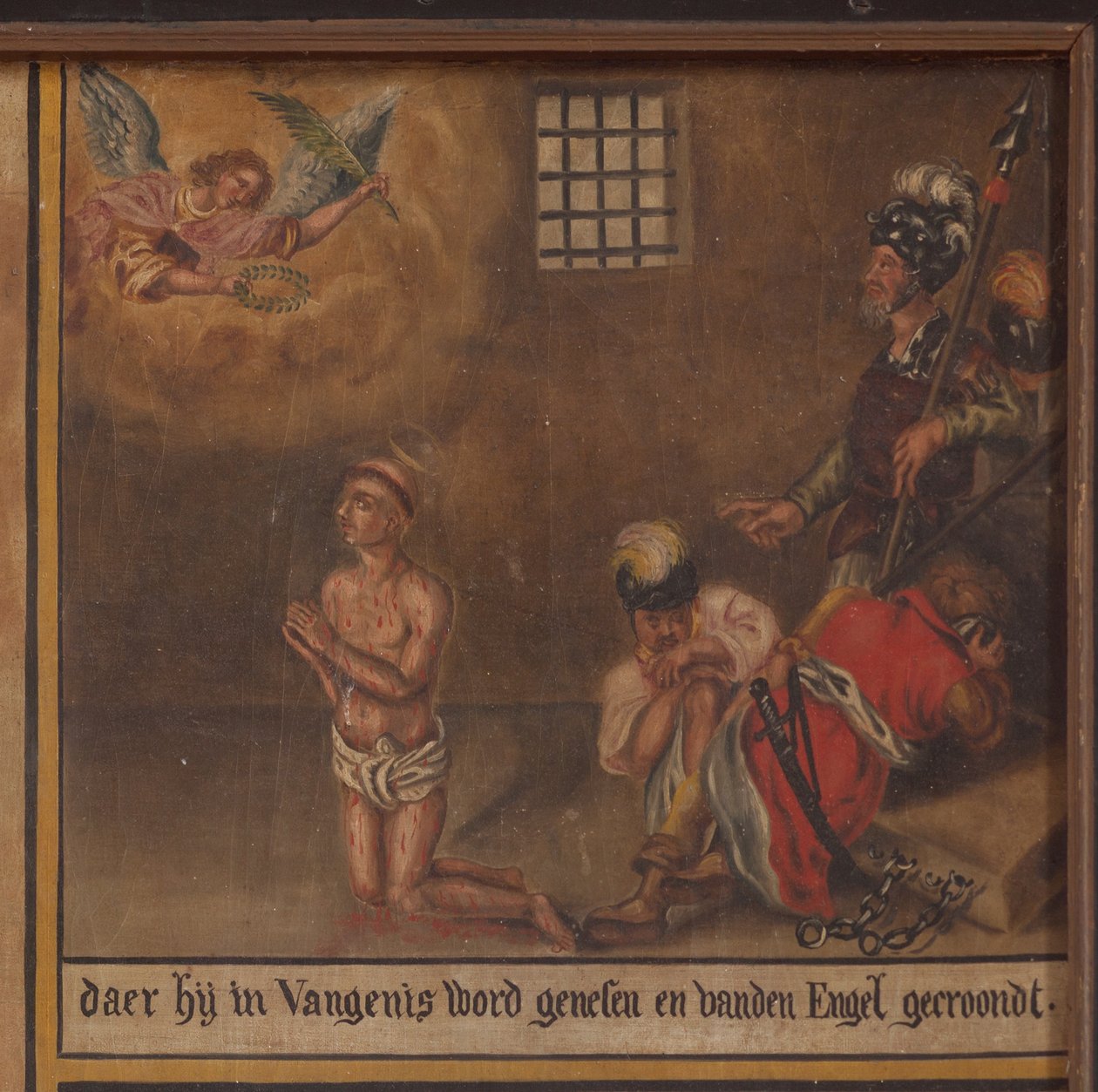 Maarke. Chapelle (Sint-Vincentiuskapel). intérieur. Peinture. Le martyre de Saint Vincent. 19ème siècle. (détail) - Belgian School