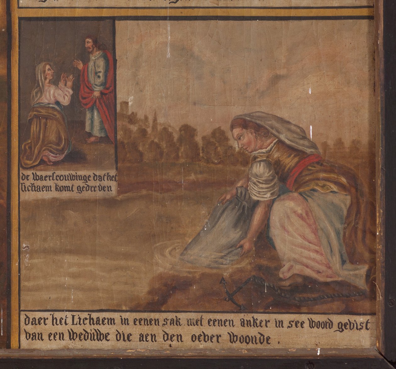 Maarke. Chapelle (Sint-Vincentiuskapel). intérieur. Peinture. Le martyre de Saint Vincent. XIXe siècle. (détail) - Belgian School