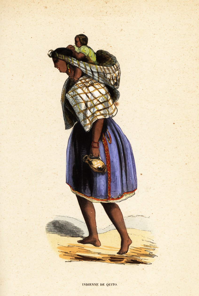 Femme amérindienne de Quito, Équateur - Belgian School