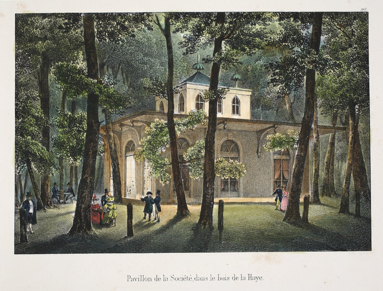 Pavillon de la Société, dans le bois de La Haye, vers 1895 - Belgian School