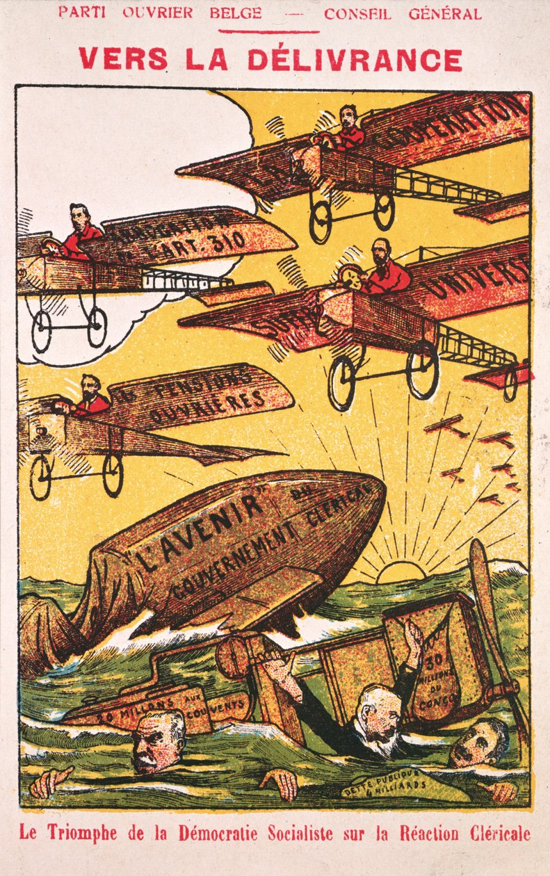 Affiche publicitaire pour le Parti Ouvrier Belge avant 1914 - Belgian School