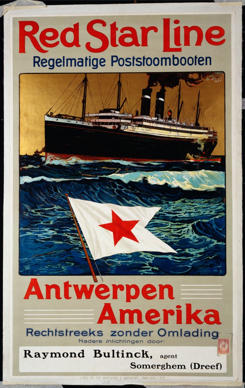 Red Star Line, Anvers Amérique, c.1899 - Belgian School