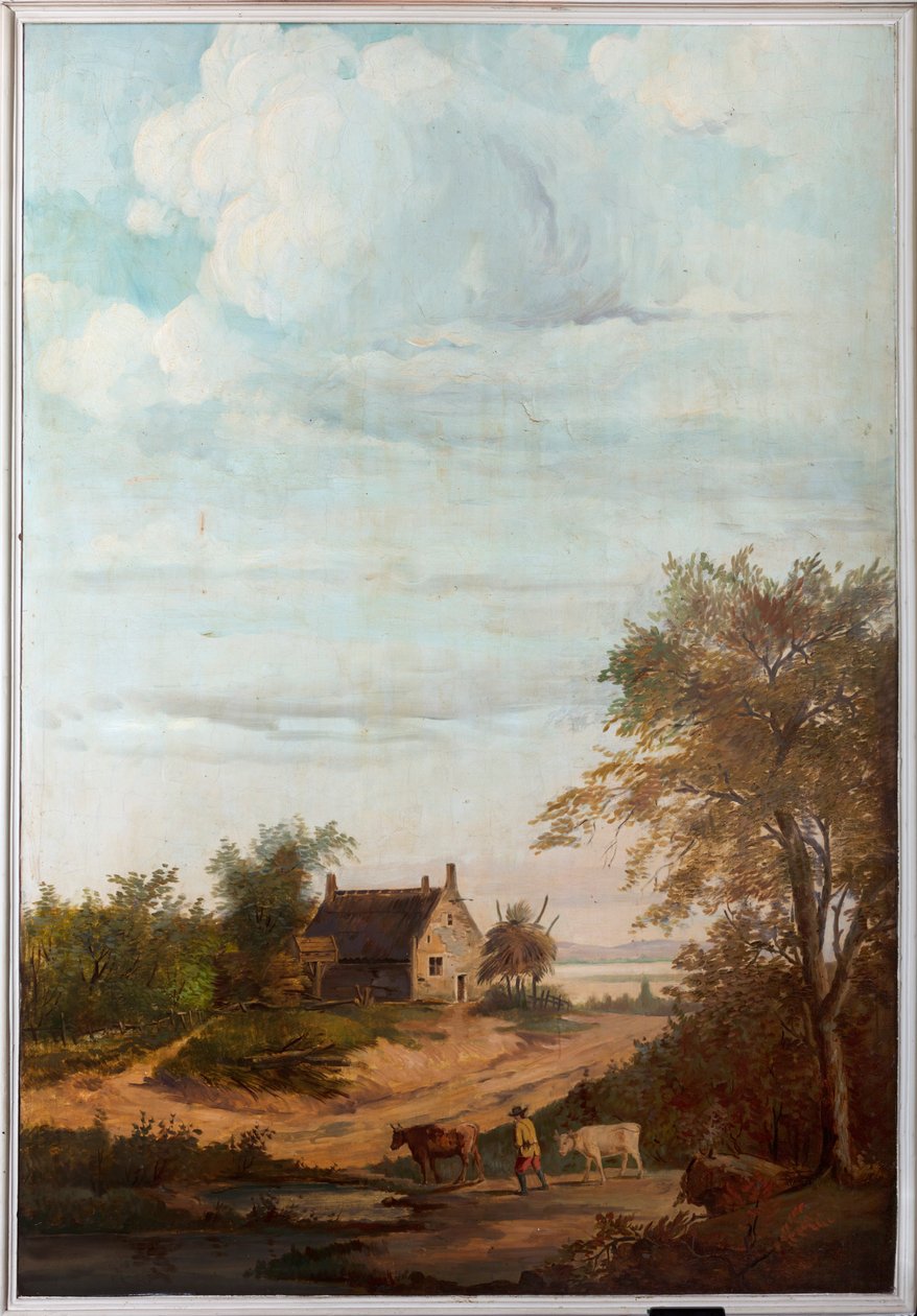 Deuxième salle arrière, salle de réunion, fresques avec scènes rurales de style classique, probablement vers 1810, scène 7 - Belgian School
