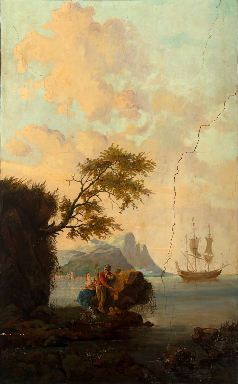 Deuxième salle arrière, salle de réunion, fresques avec scènes rurales de style classique, probablement vers 1810, scène 5 - Belgian School