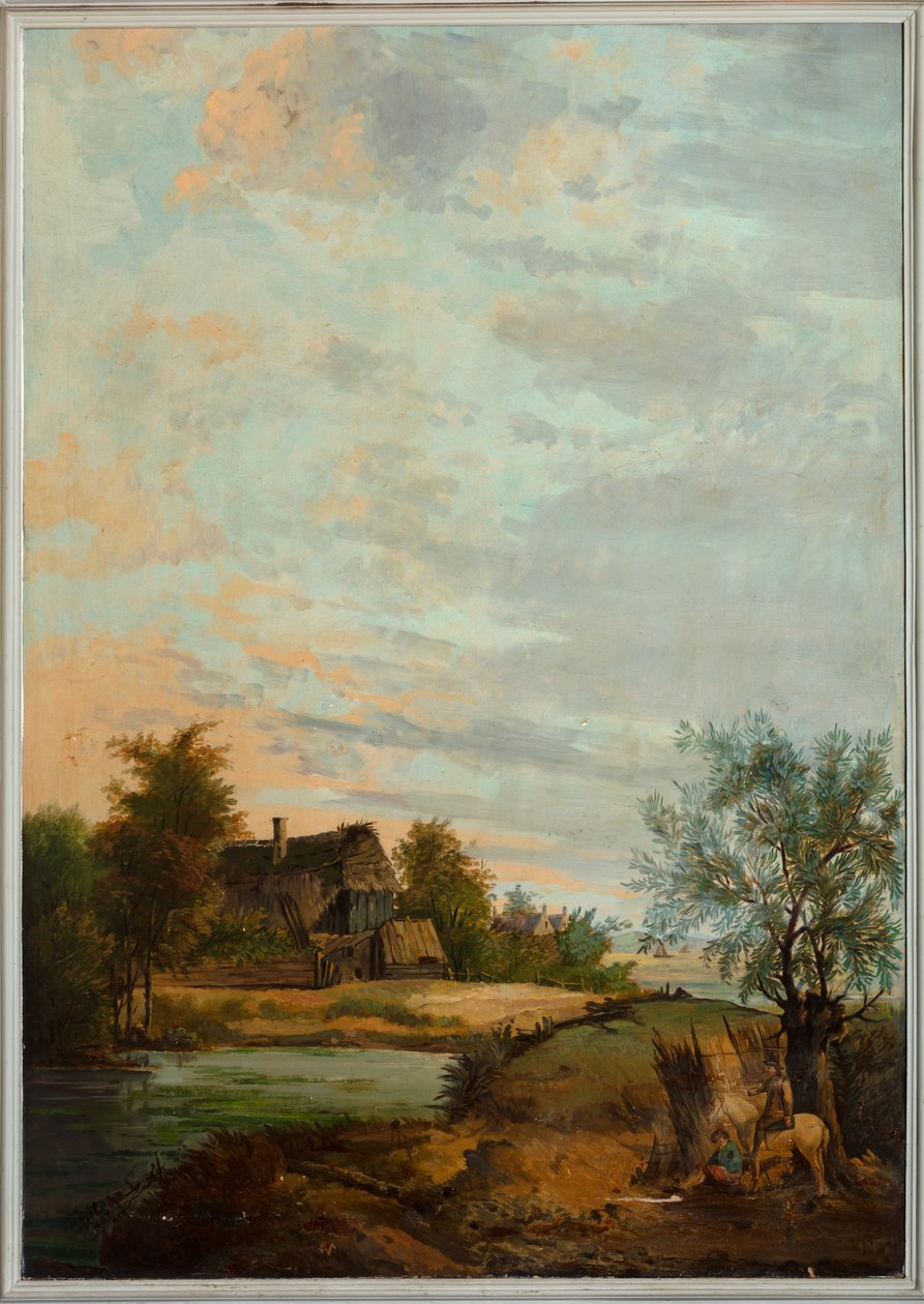 Deuxième salle arrière, salle de réunion, fresques avec scènes rurales de style classique, probablement vers 1810, scène 7 - Belgian School