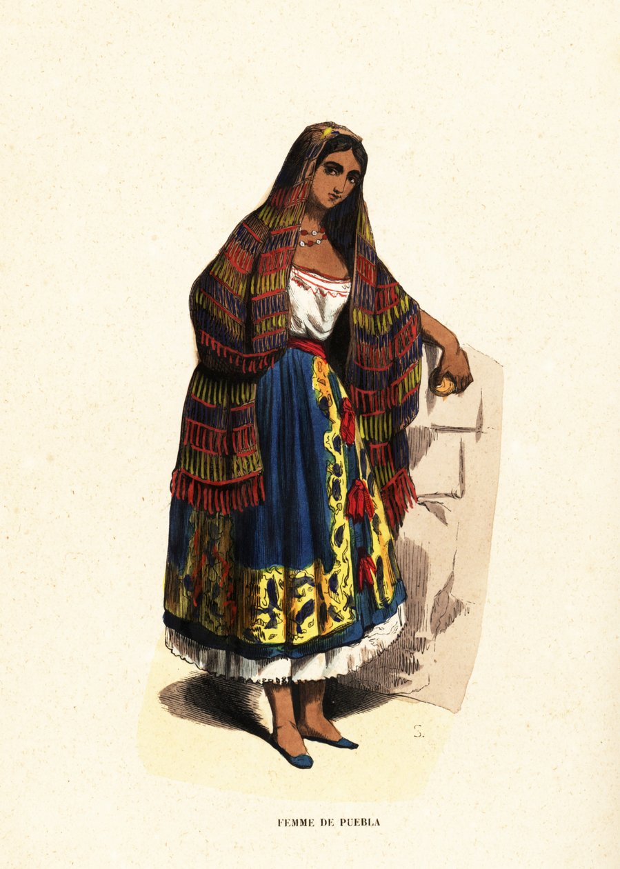 Femme de la ville de Puebla, Mexique - Belgian School