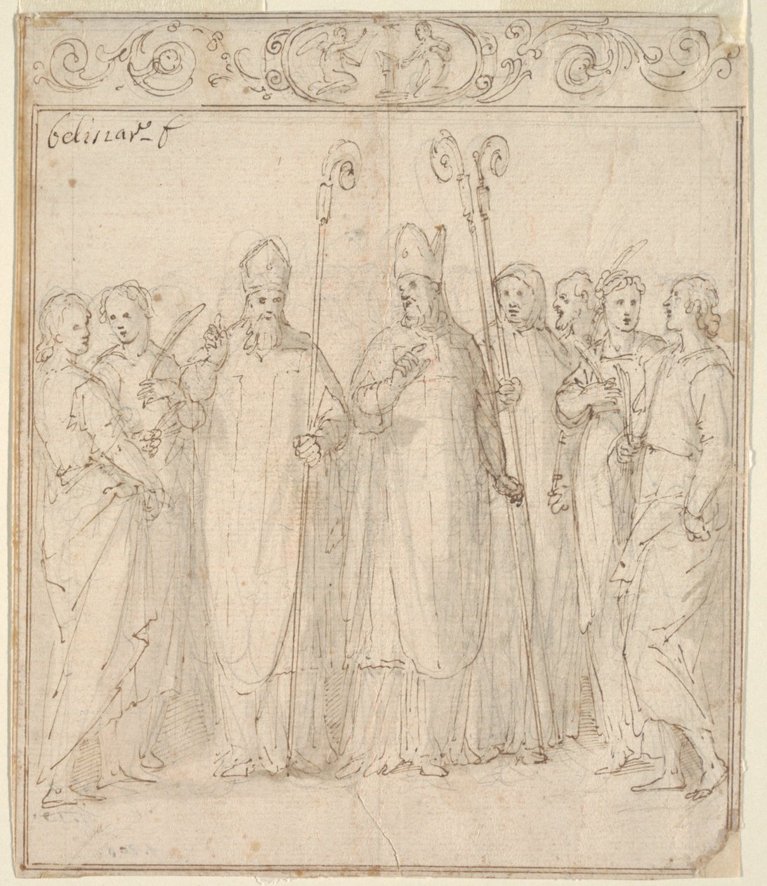 Augustin, Ambroise et autres saints - Belisario Corenzio