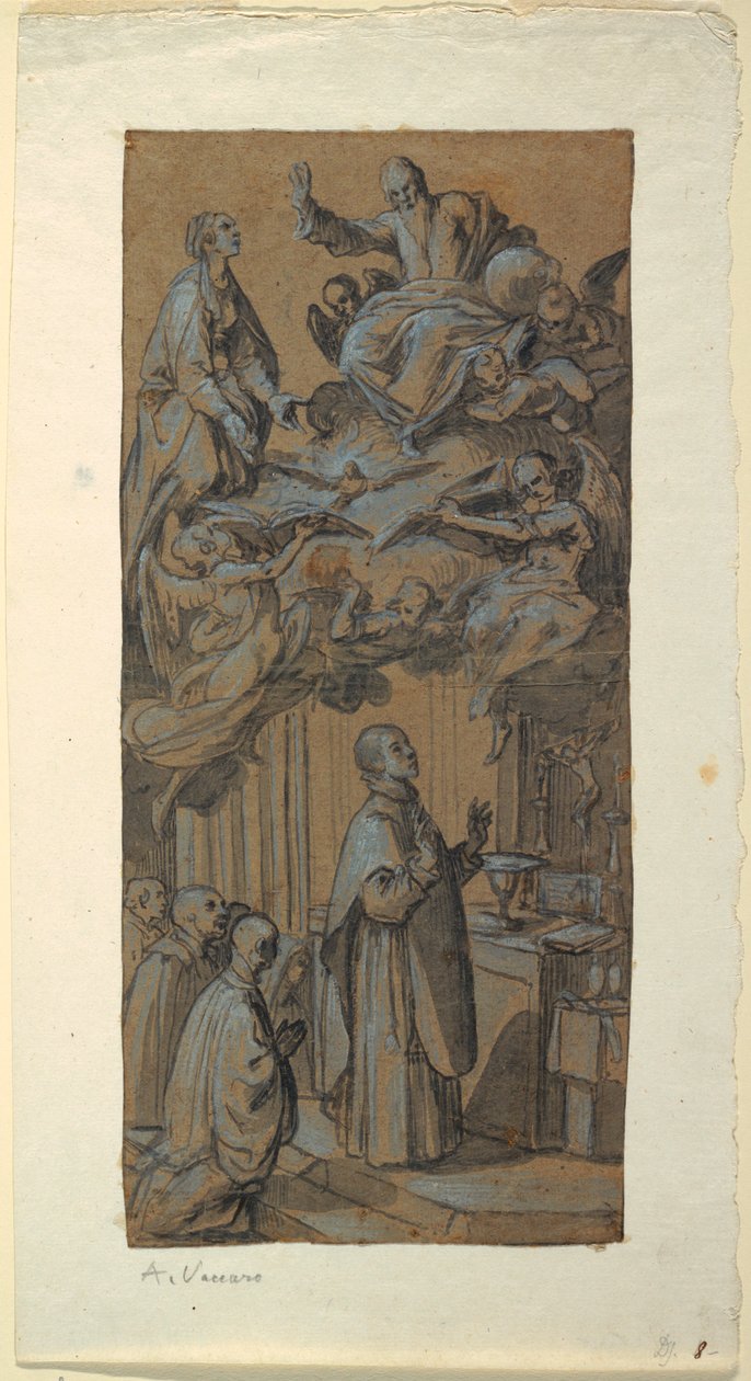 Dessin, Vision pendant une messe, vers 1630 - Belisario Corenzio