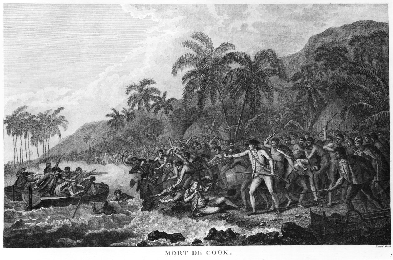 La mort du capitaine James Cook (1728-79) le 14 février 1779 - Robert Benard