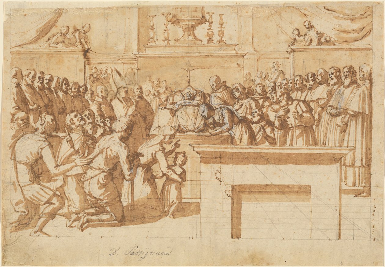 La Vénération du corps miraculeusement préservé de Saint Atto - Benedetto Veli