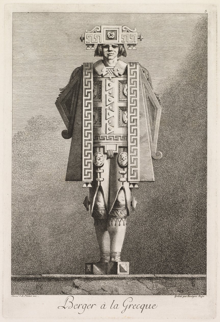 Mascarade à la Grecque: Berger à la Grecque, Planche 5, 1771 - Benigno Bossi