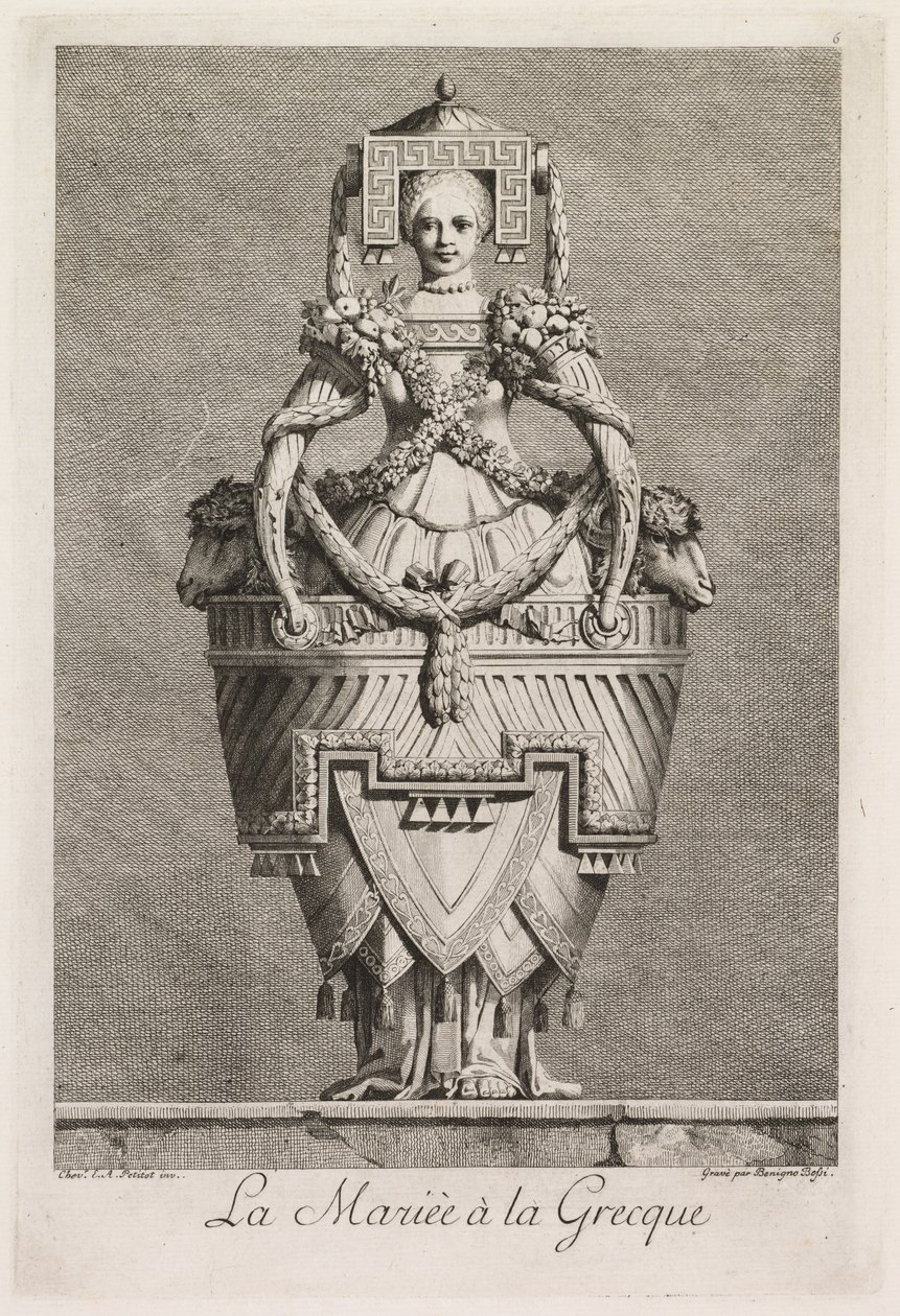 Mascarade à la Grecque : La Mariée à la Grecque, Planche 6, 1771 - Benigno Bossi