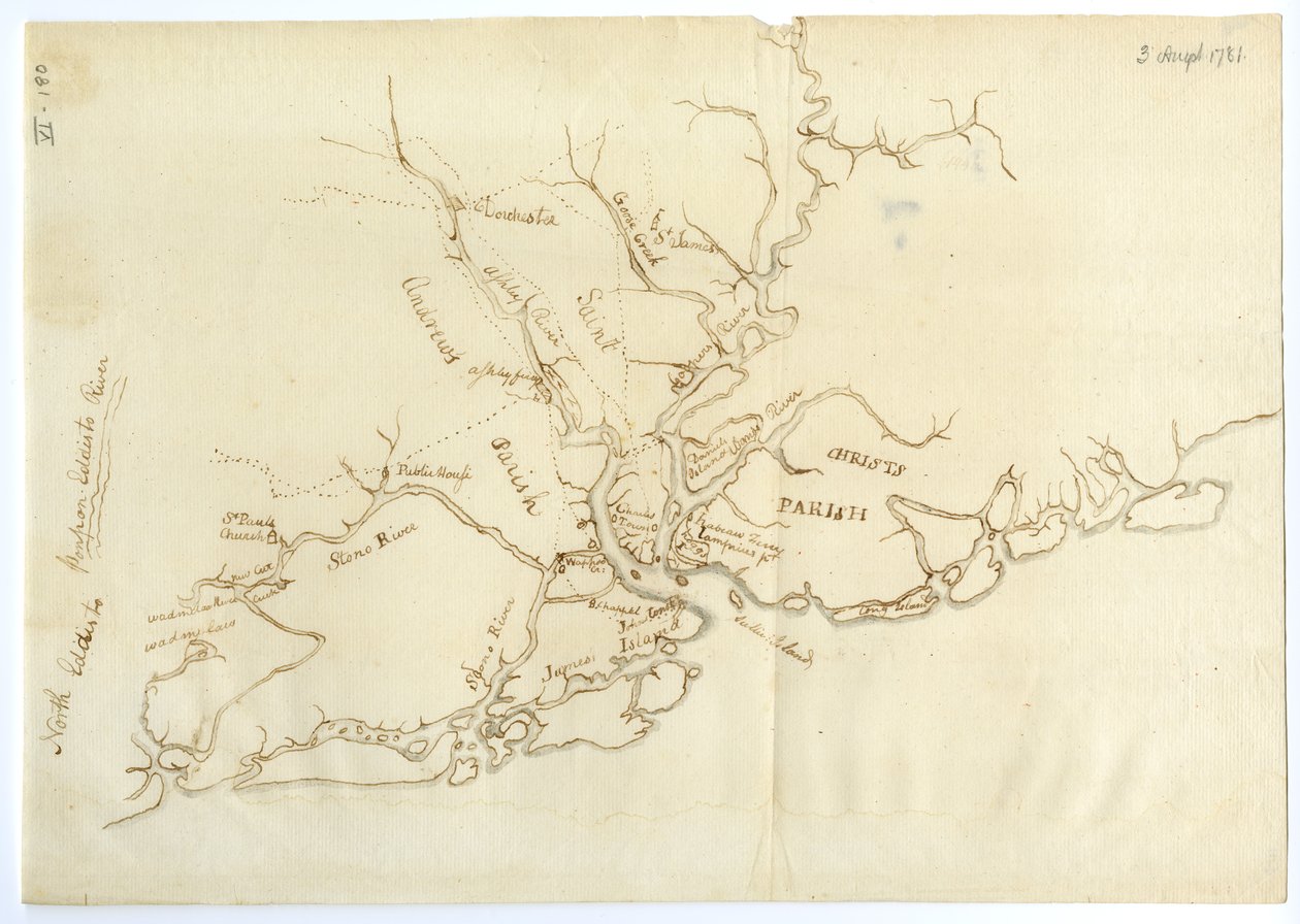 Carte de Charleston, Caroline du Sud, 3 août 1781 - Benjamin Lincoln