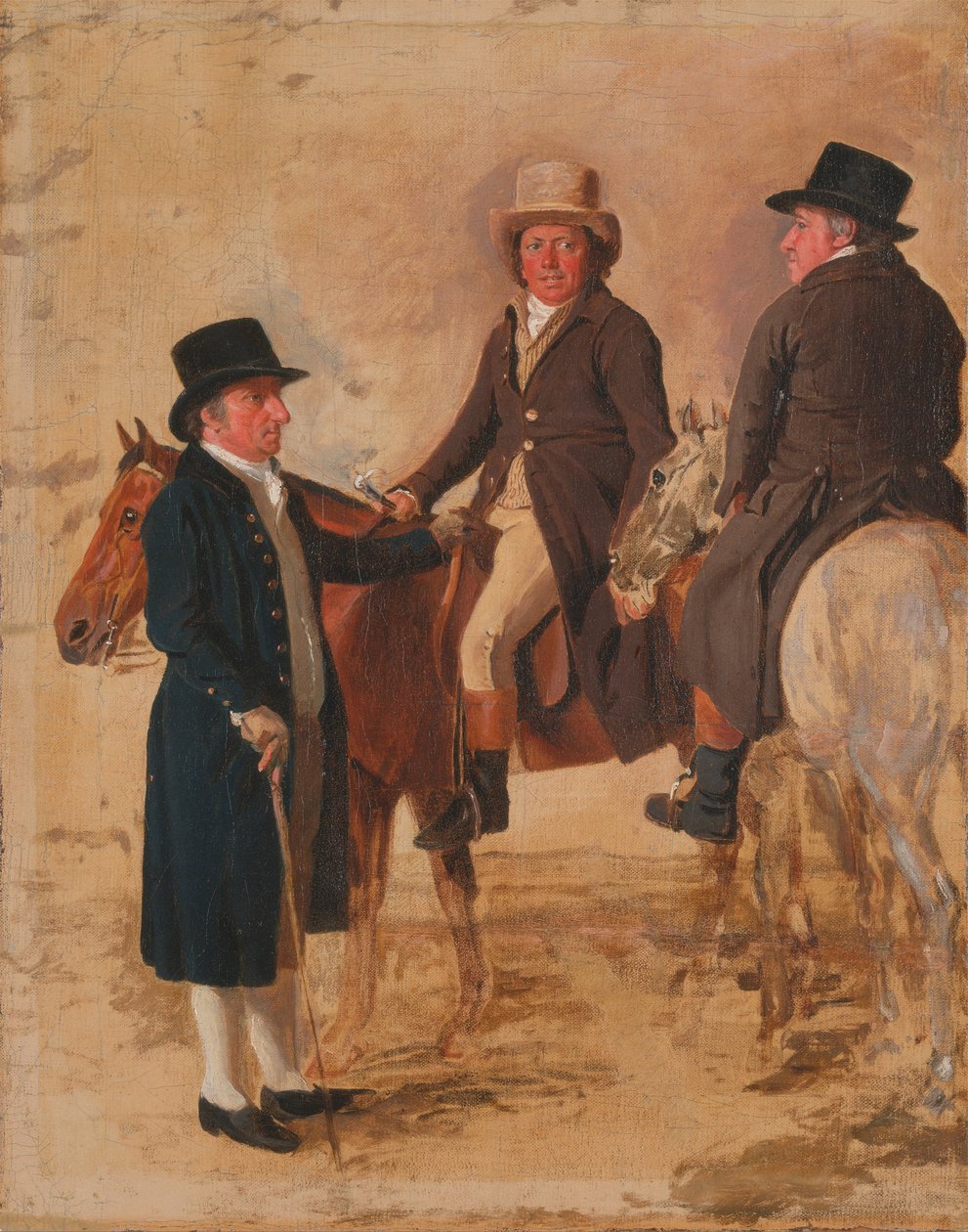 John Hilton, Juge de Course à Newmarket ; John Fuller, Greffier de Course ; et John Stevens, un... - Benjamin Marshall