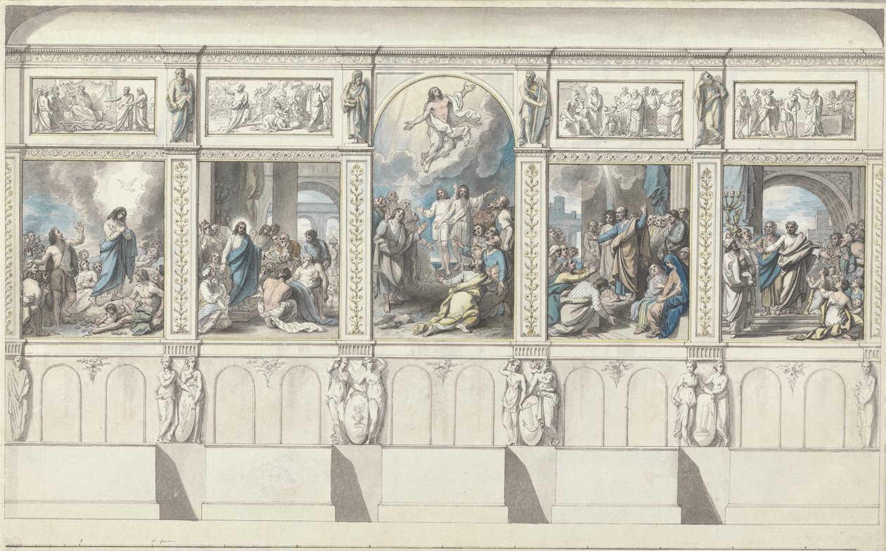 Conception pour un mur de la chapelle de la religion révélée - Benjamin West