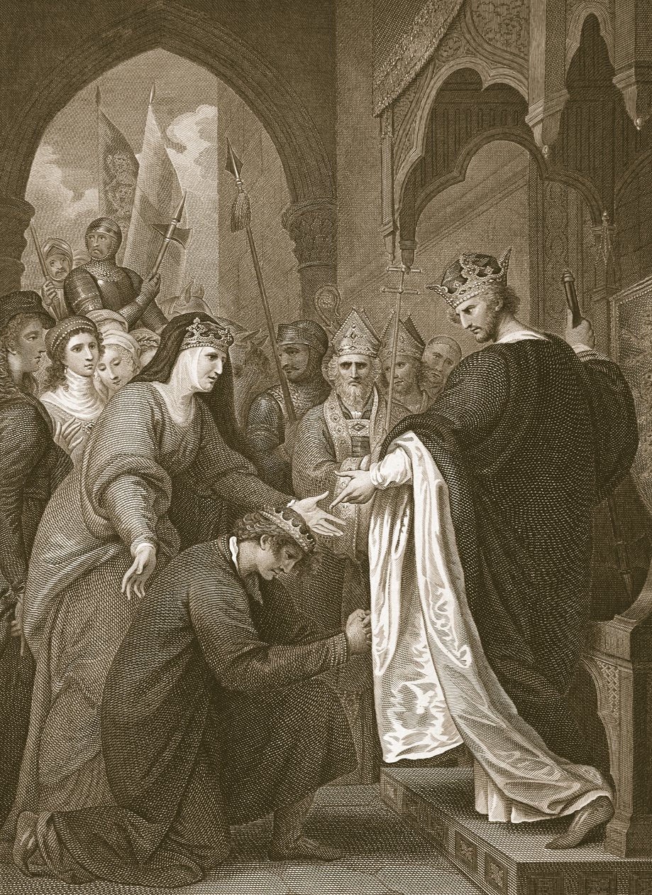 Soumission de P. John à Richard I, gravé par J. Stow, illustration de 