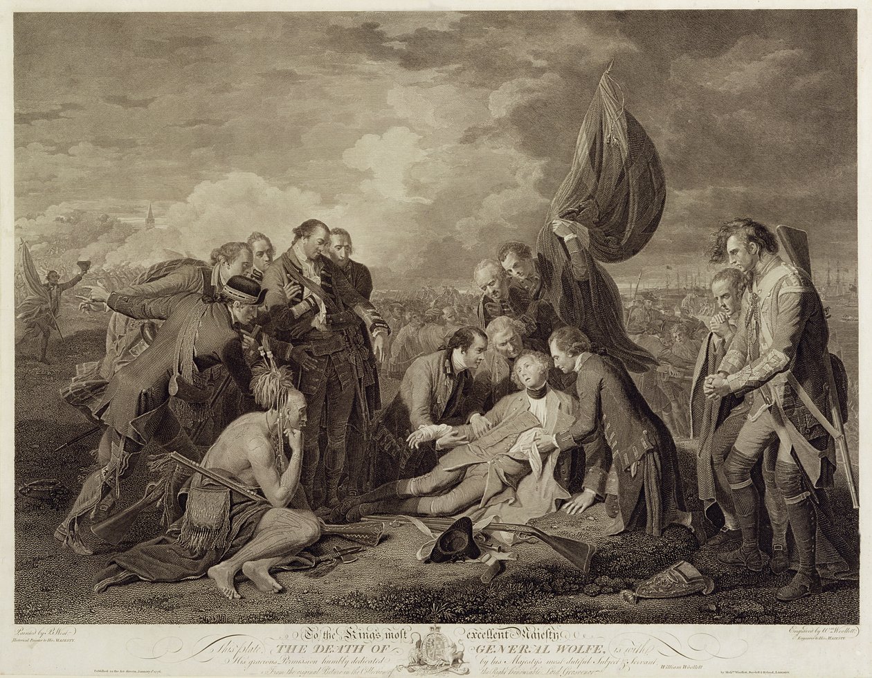 La Mort du général Wolfe (1727-59), gravée par William Woollett, c.1776 - Benjamin West
