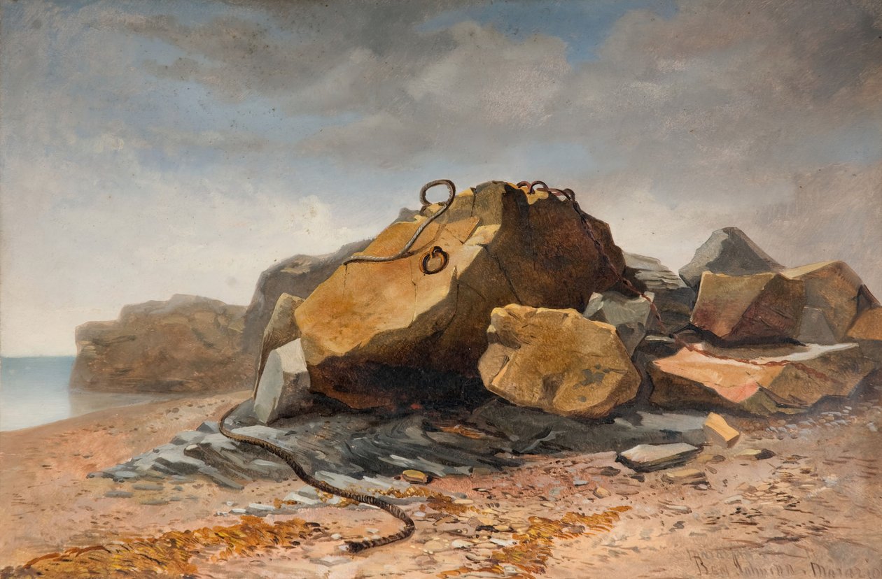 Scène de plage, Marazion, Cornouailles, 1860 - Benjamin Johnson