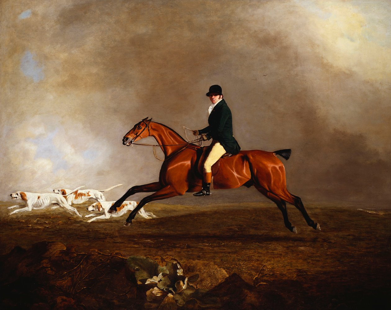 Thomas Mellish sur son cheval "Saucebox" - Benjamin Marshall