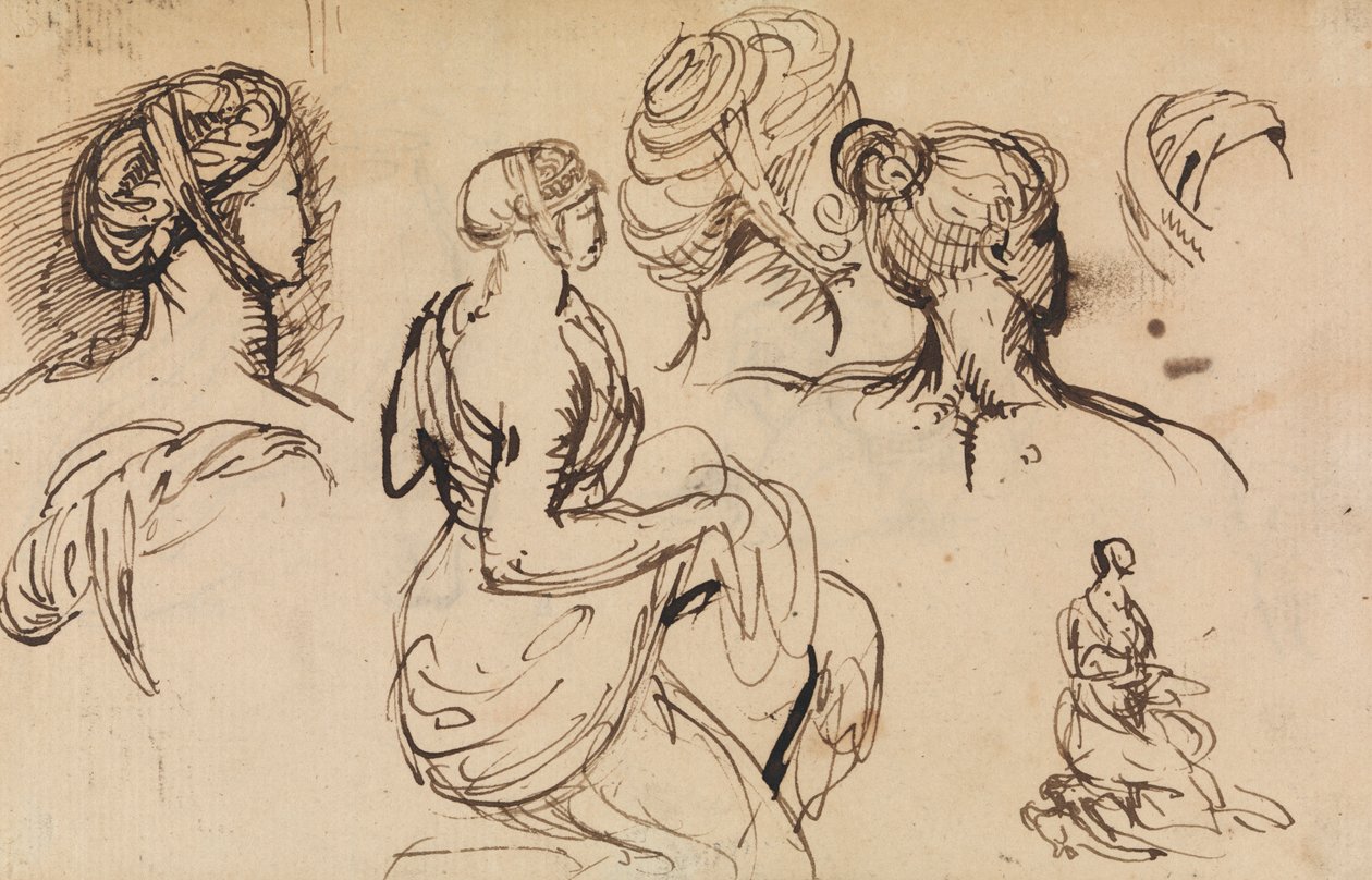 Étude de figures de femmes et de leurs coiffures - Benjamin Robert Haydon