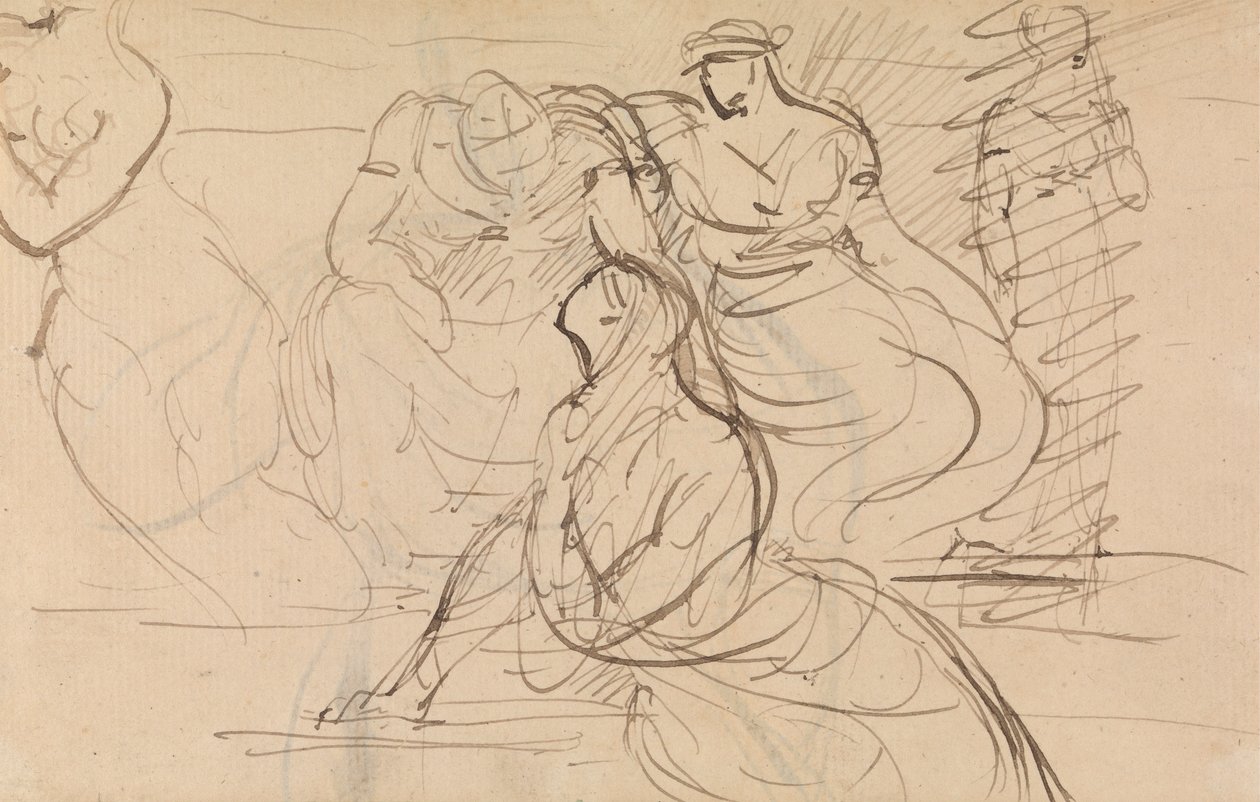 Étude de figures de femmes en diverses poses assises et debout - Benjamin Robert Haydon