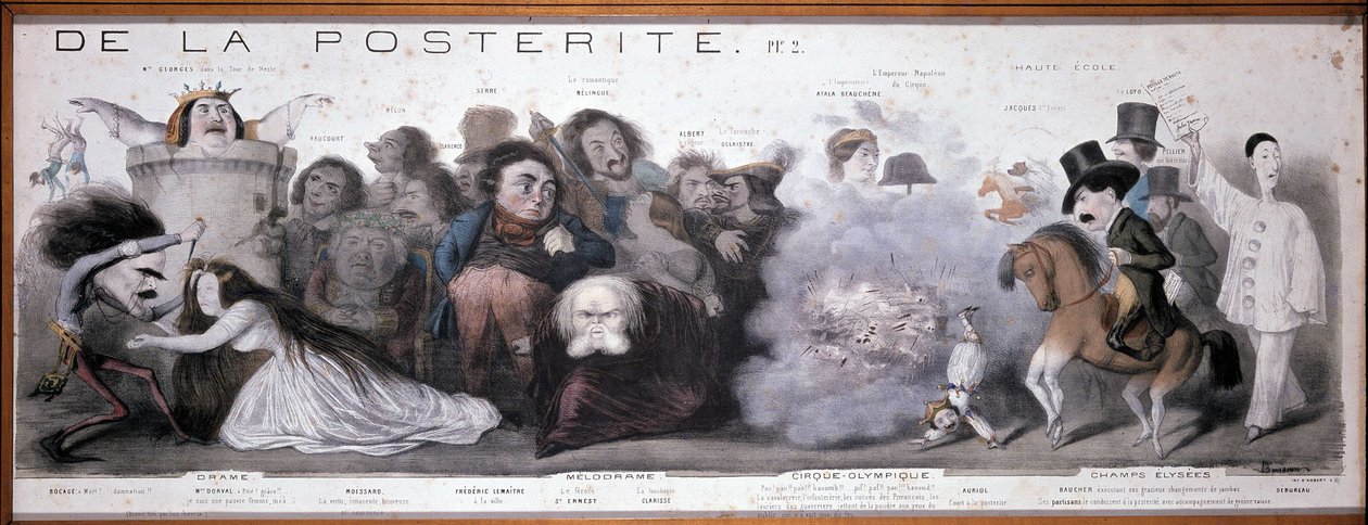 Le grand chemin de la postérité : représentation de la tragédie et de la comédie (Dorval, etc...) - Lithographie de Benjamin Roubaud, Maison de Balzac, Paris - Benjamin Roubaud