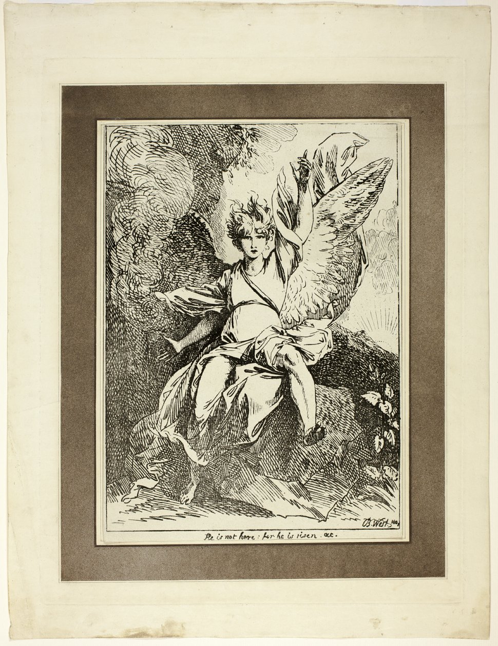 Ange de la Résurrection, du premier numéro de Specimens of Polyautography - Benjamin West