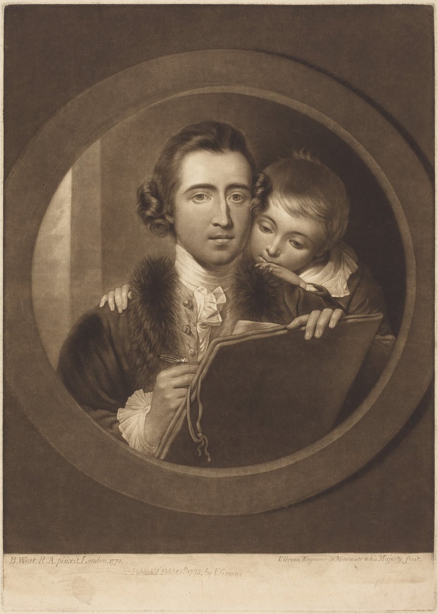 Benjamin West et son fils Raphael Lamar West - Benjamin West