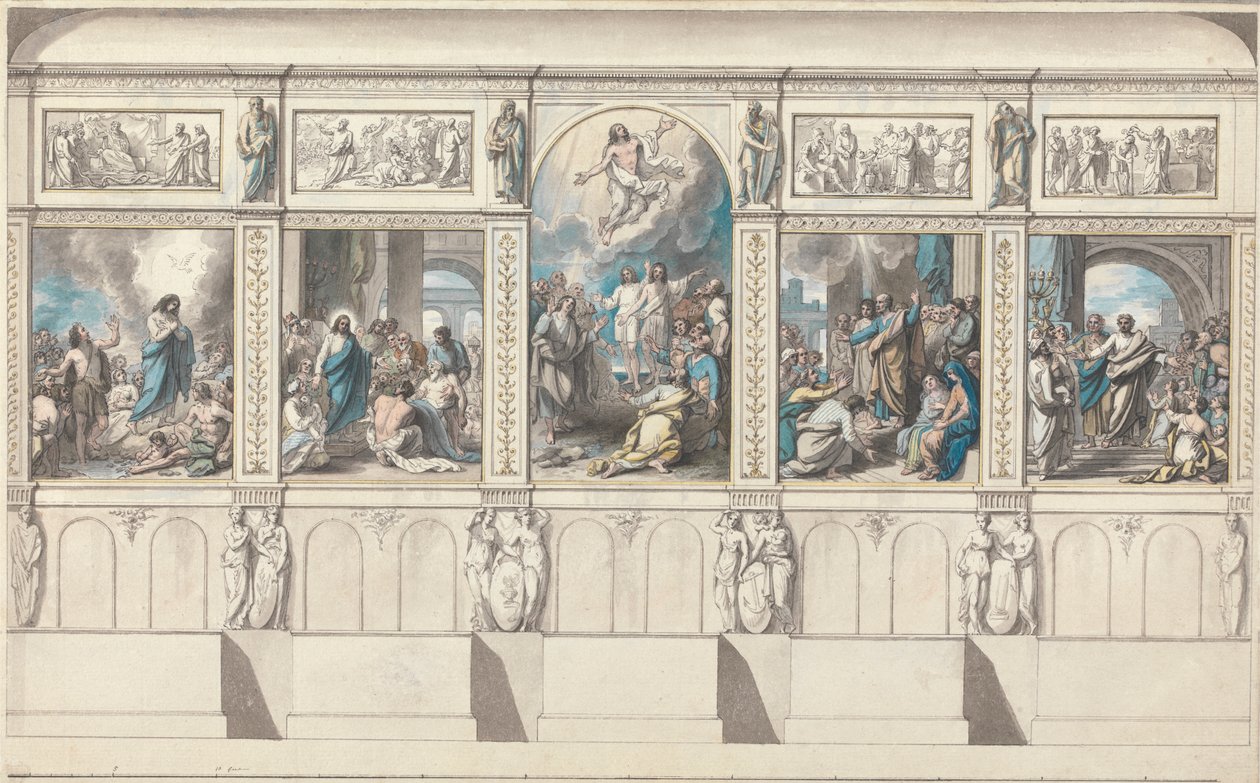 Conception pour un mur de la chapelle de la religion révélée - Benjamin West