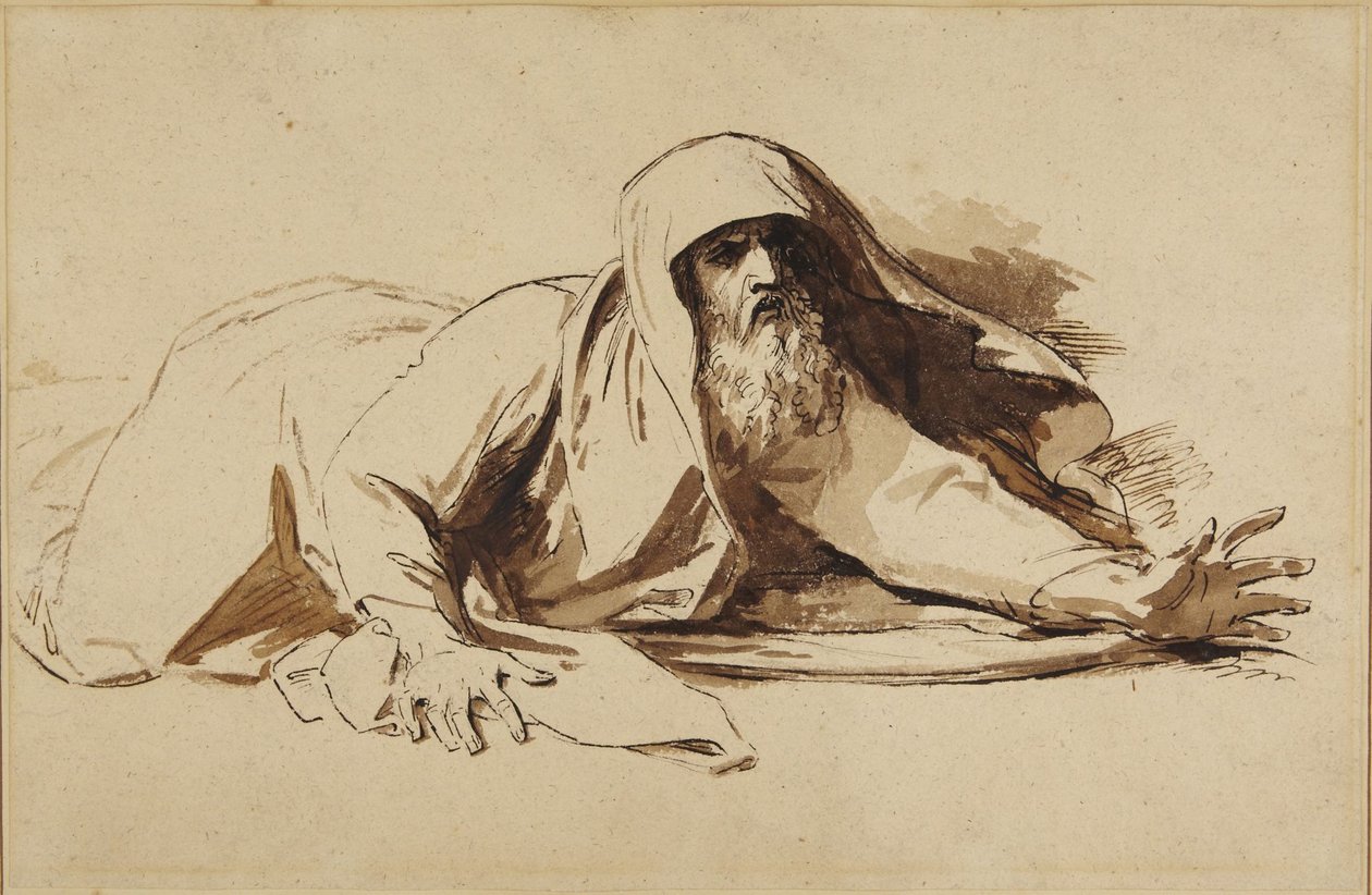 Le roi David se levant après la mort de son enfant - Benjamin West