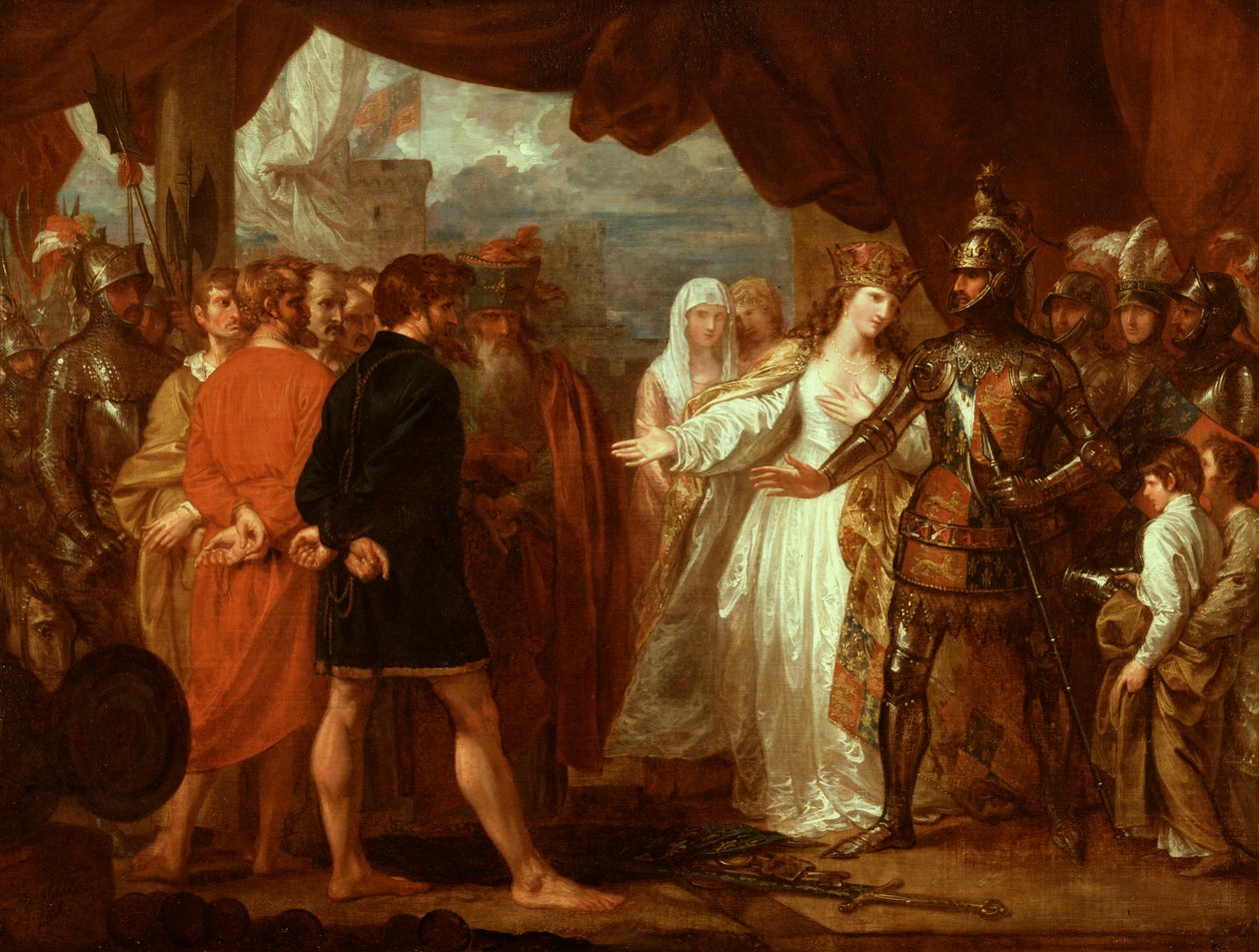 La Reine Philippa intercédant pour la vie des bourgeois de Calais, 1788 - Benjamin West