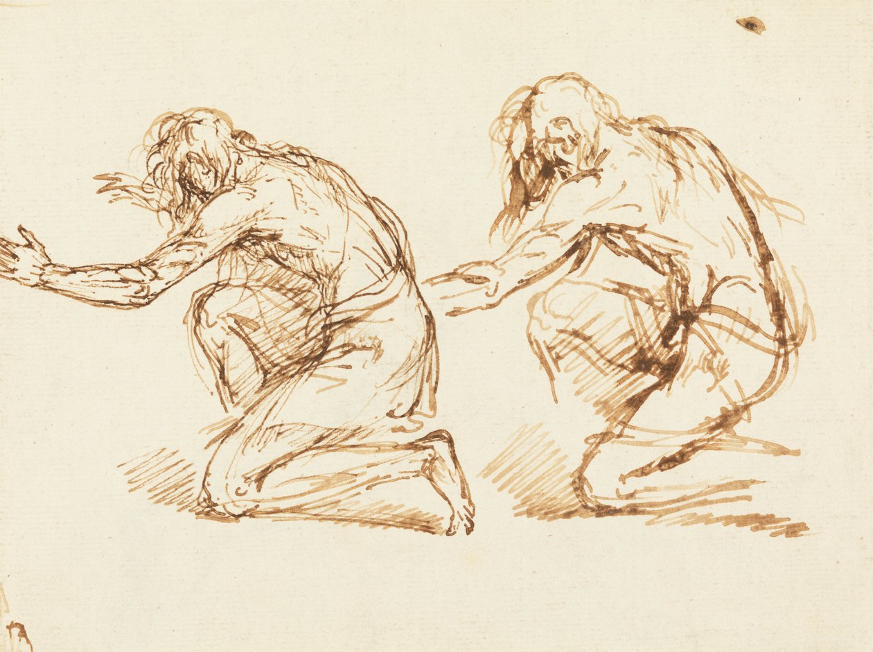 Deux figures agenouillées - Benjamin West